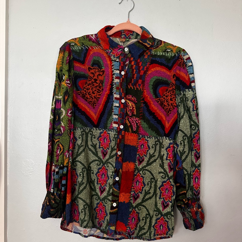 Farm Rio button down shirt Size XS